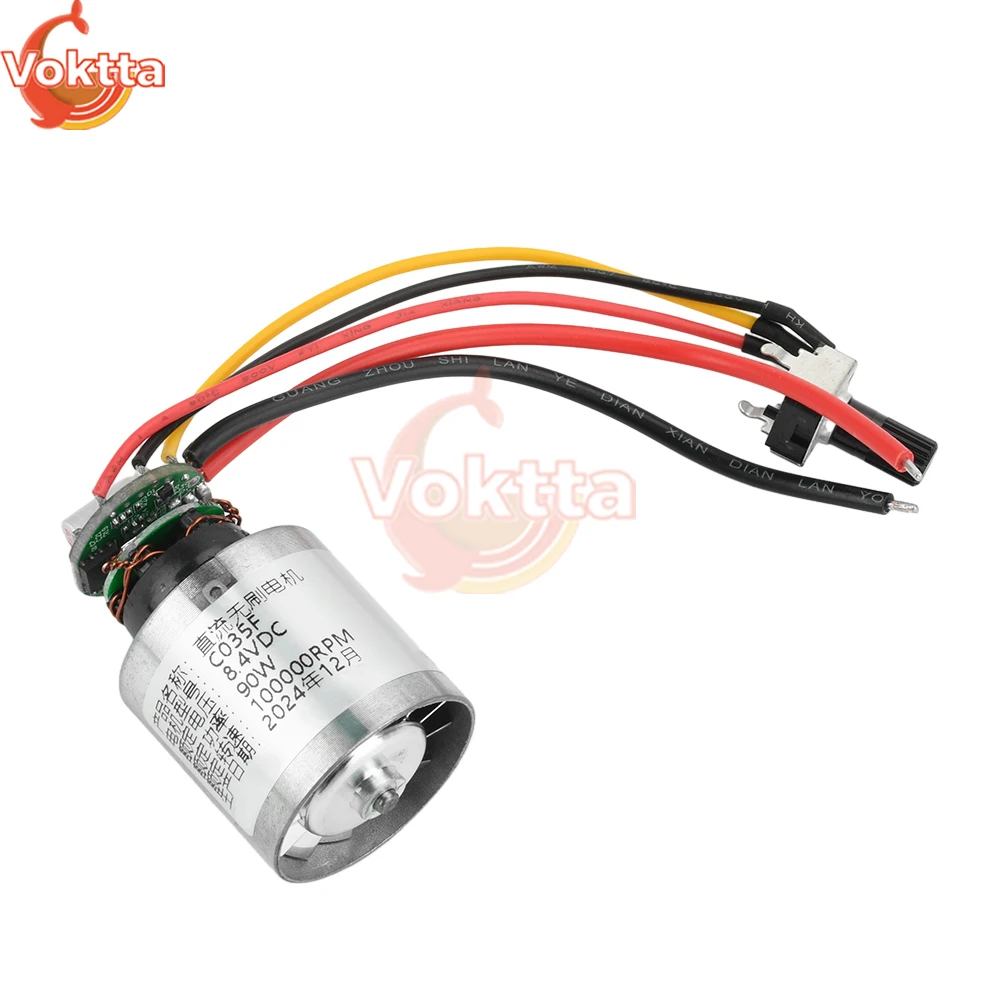 DC 7-24V 100000RPM BLDC 3-Phase Brushless Motor Ultra-high Speed Motor Driver CNC Aluminum Impeller Fan Controller