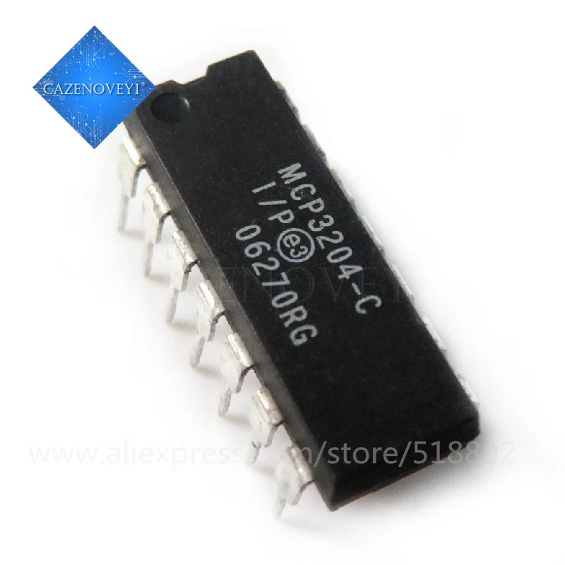 10pcs/lot MCP3204-CI/P MCP3204 MCP320 3204 3204 3204 DIP-14 In Stock