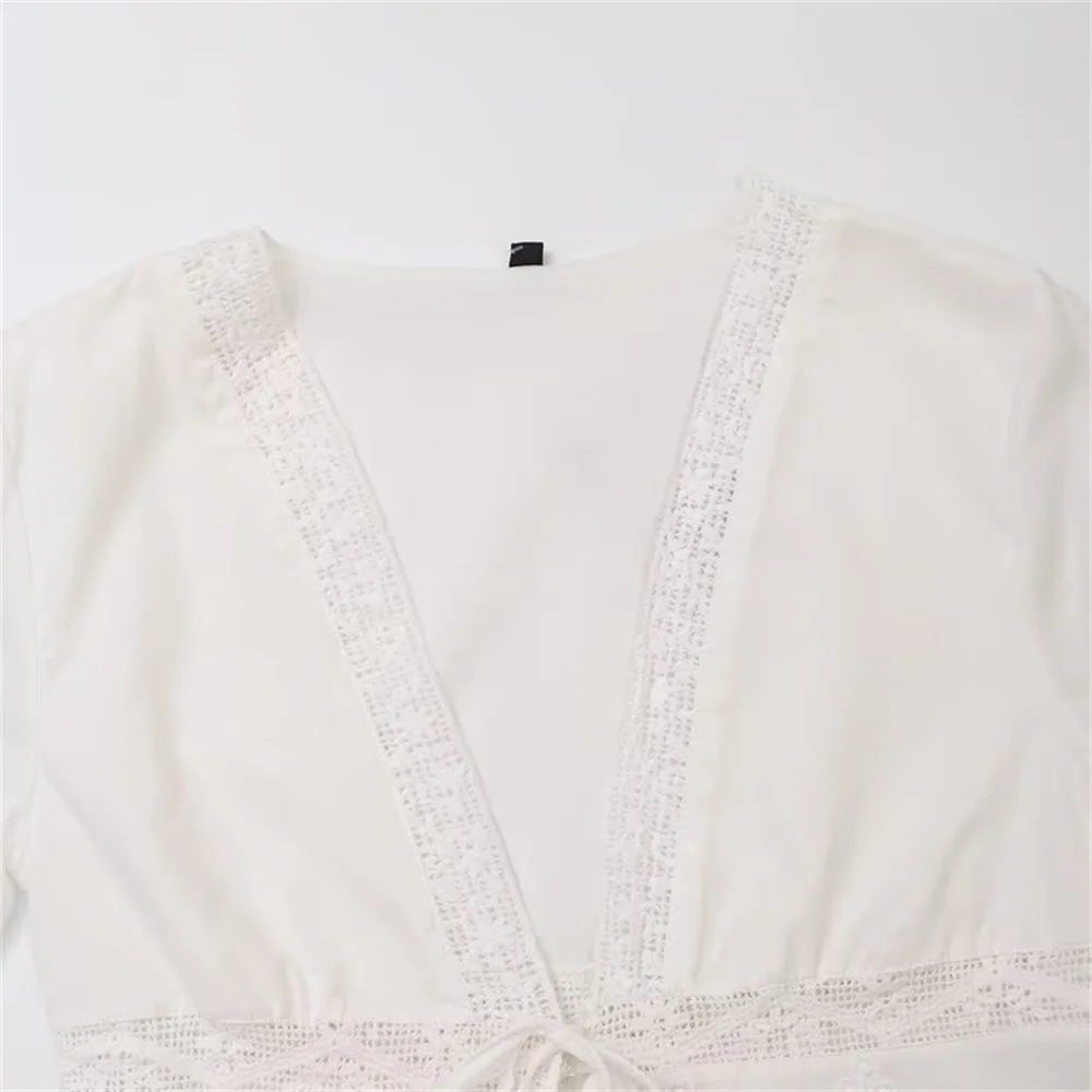 2024 RARF autumn new European and American style designniche white shirt French bow embroidered shirt