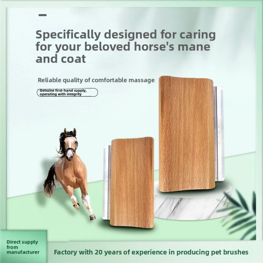 

Wooden Dog and Horse Shedding Comb for Pet Grooming Hair Removal Brush Stable Supply for Equine and Canine Care Grooming Tool