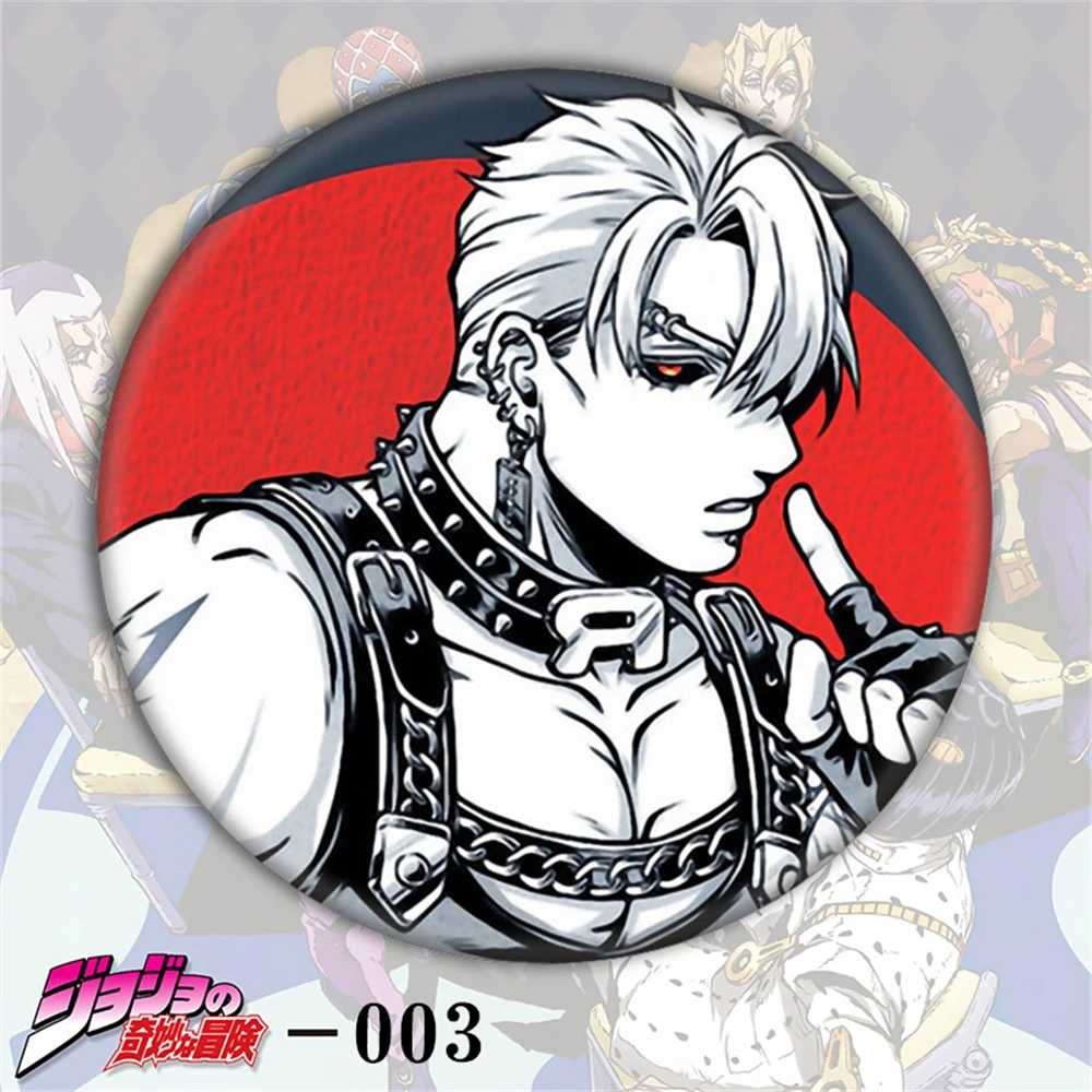 58mm Anime Le bizzarre avventure di JoJo Jonathan Joestar Kujō Jōtarō COSTUME cosplay Distintivo Spilla SPTE Spilla in banda stagnata ﻿   Prop Gilf