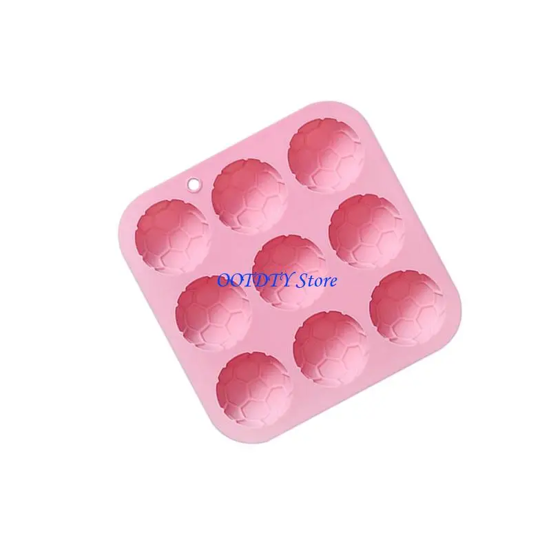 367A Silicone 9 Football Design Chocolate Mold for Cake Cupcake Toppers Decoration