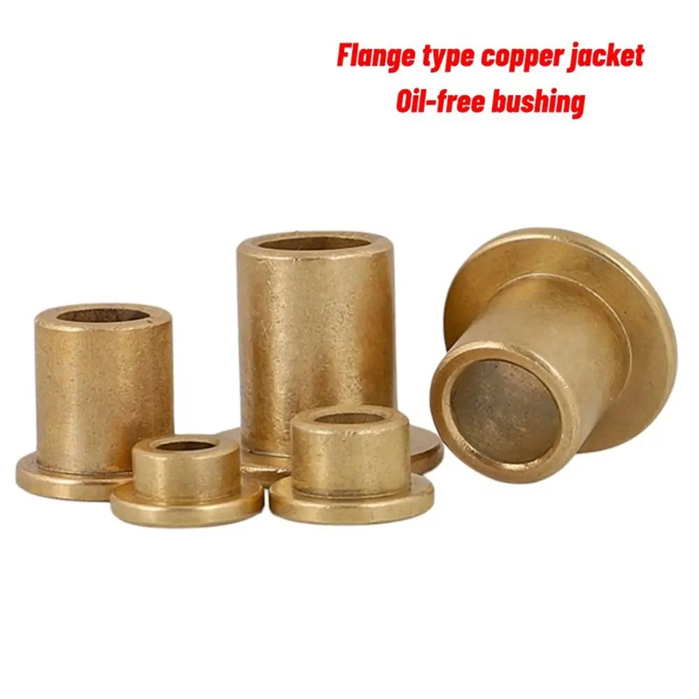 5Pcs ID 1-30mm Flange Sleeve Bearing Sintered Bronze Self Lubricating Brass Bushing Shaft Stepped Flange Brass Copper