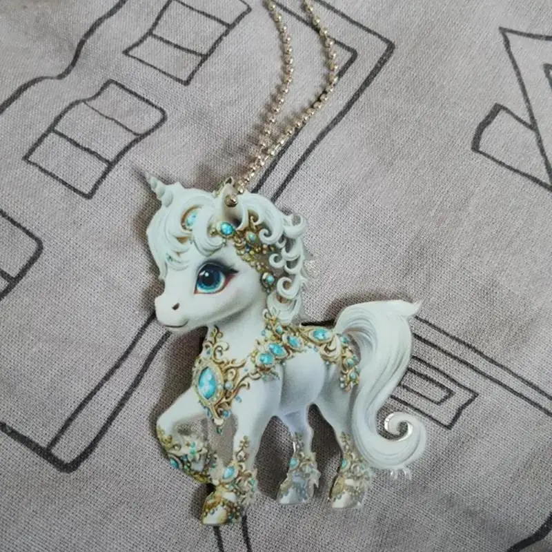 1 قطعة الحصان الحيوان خمر عيد الميلاد حلي معلقة الاكريليك الحصان زينة لشجرة عيد الميلاد ديكور المنزل النساء الرجال #4