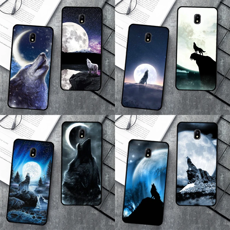 Чехол Moon Roaring Wolf для Samsung Galaxy J4 J6 Plus 2018 A6 A8 A7 A9 J8 J1 J3 J5 J7 A3 A5 2016 2017