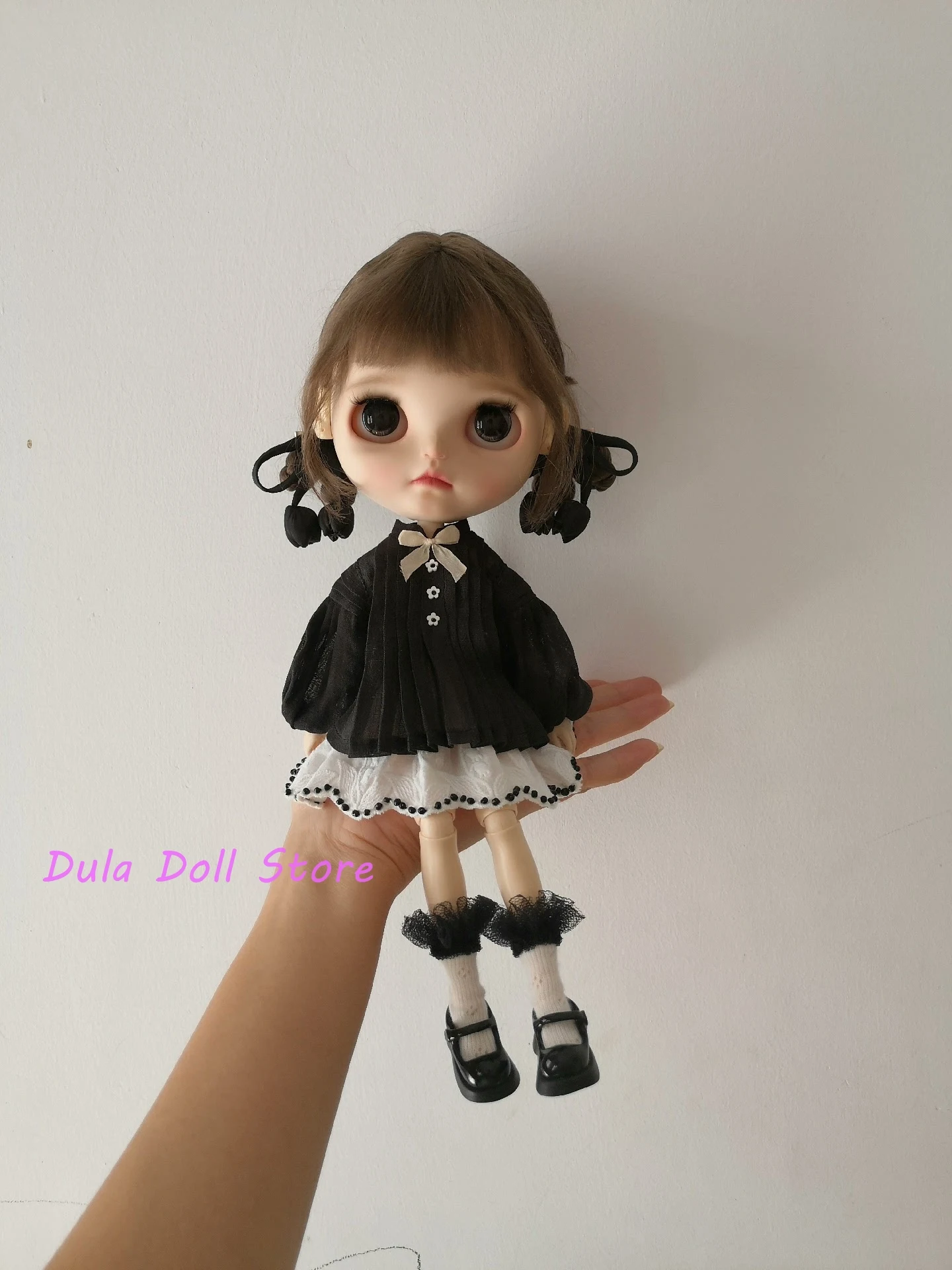 

Одежда для куклы Dula, топ с длинными рукавами, юбка-тюльпан, шпилька, пояс, комплект для куклы Blythe Qbaby ob24 ob22 Azone Licca ICY JerryB 1/6