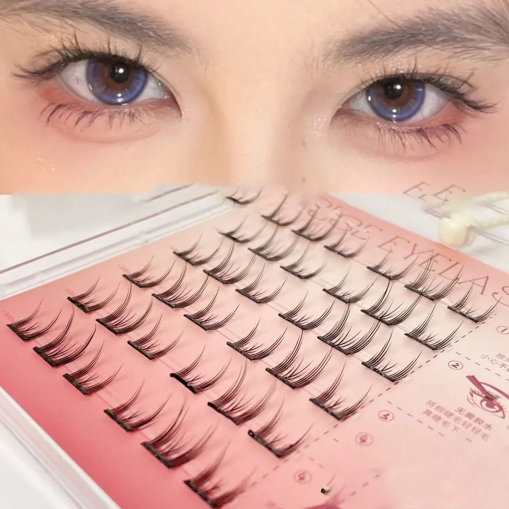 C Curl Glue-free Manga Lashes Reusable Natural Segmented Eyelashes Ultra-fine Single Cluster Cat Elf False Eyelashes Make Up