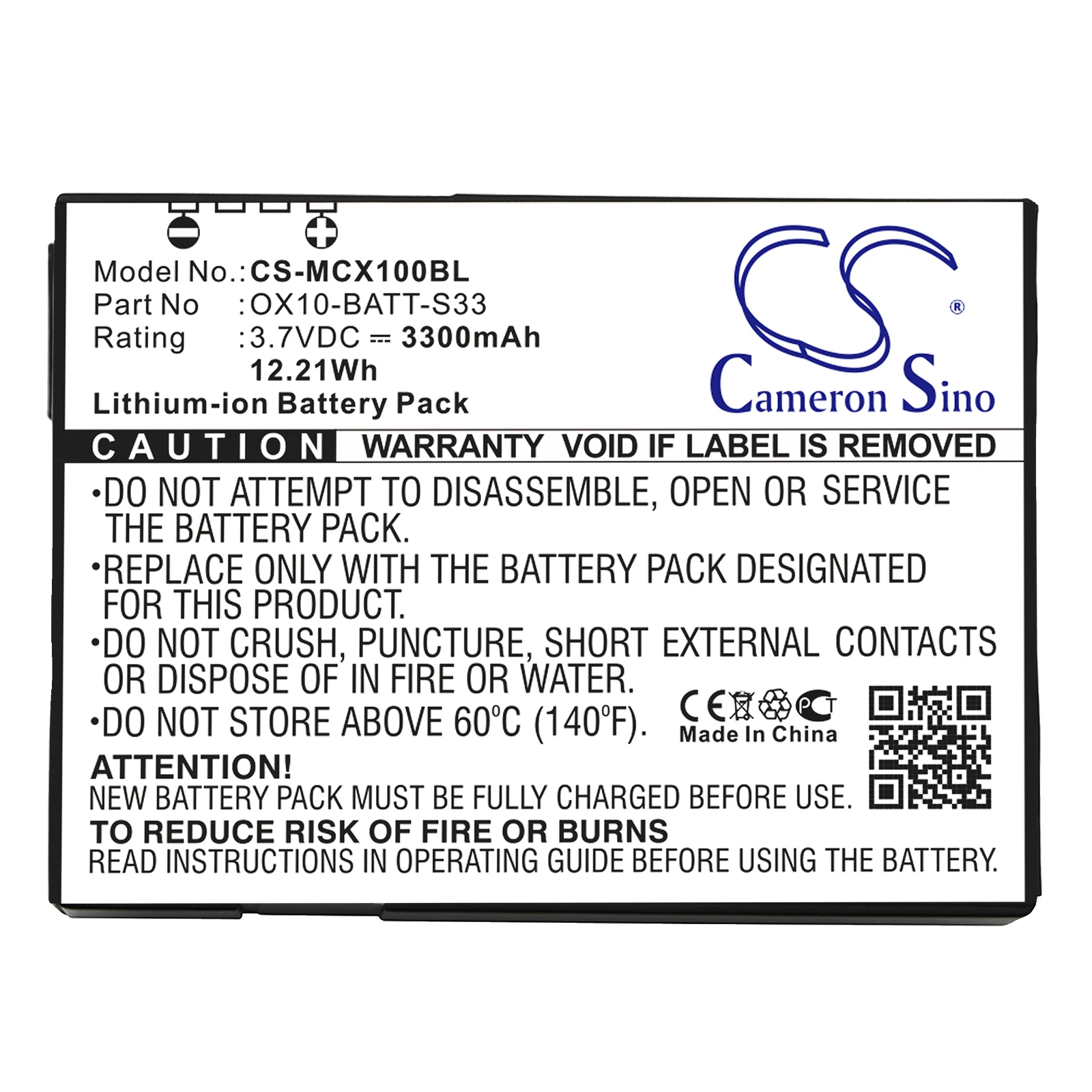 2026 NEW 3.7V 3300mAh replacement Rechargeable Barcode Scanner Battery OX10-BATT-S33 for M3 Mobile Orange, OX10, OX10 RFID