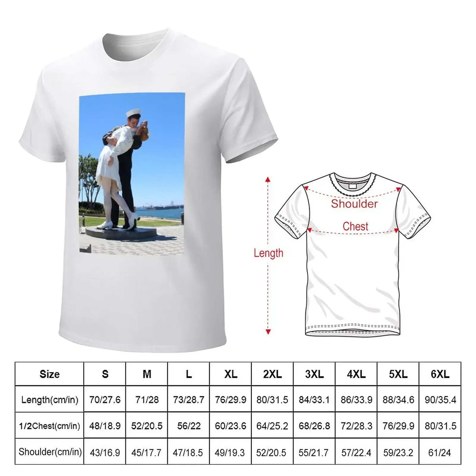 The Kiss statue T-shirt quick-drying aesthetic clothes mens plain t shirts