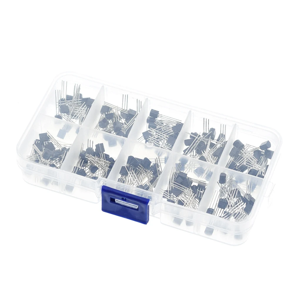 BC337 BC327 2N2222 2N2907 2N3904 2N3906 S8050 S8550 A1015 C1815 10Values*20pcs=200/set Transistors Box Pack Transistor kit TO-92