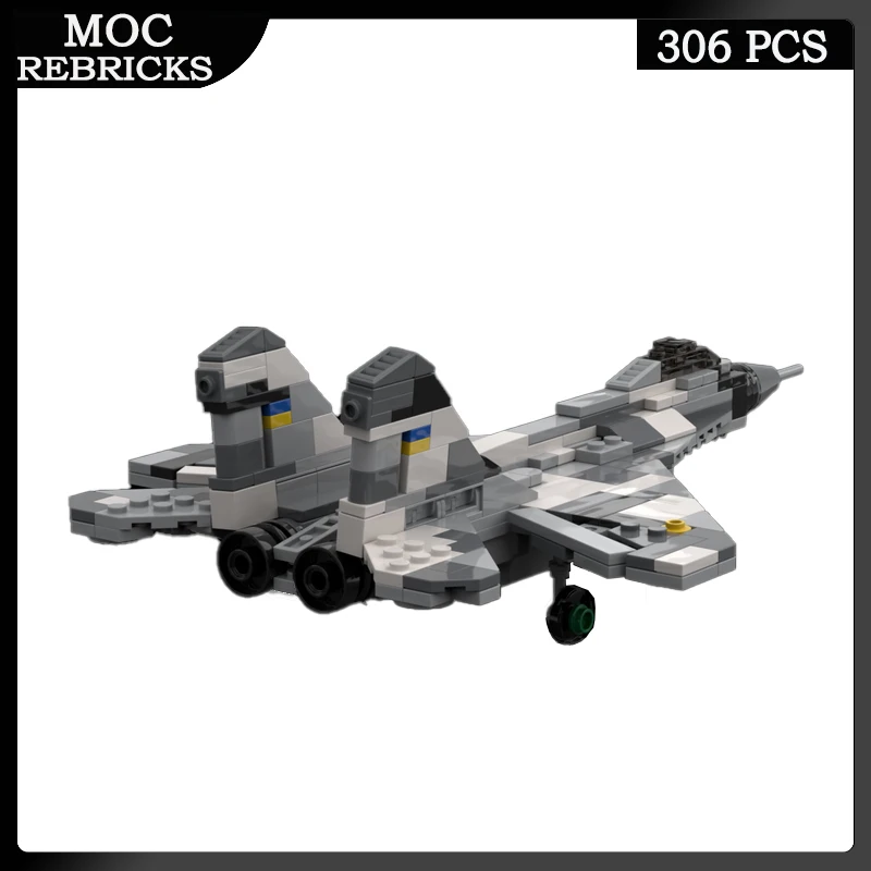 Militarys Weapons Air Fouce Mini MiG-29 Attack Fighter Series MOC Building Blocks Aircraft Model Toys Brick Boys XMAS Gifts