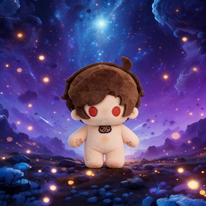 10cm Anime Game Light and Night Kawaii Cosplay Soft Cotton Doll Body With Skeleton Evan Cartoon Mini DIY Toy Figures Fans Gifts