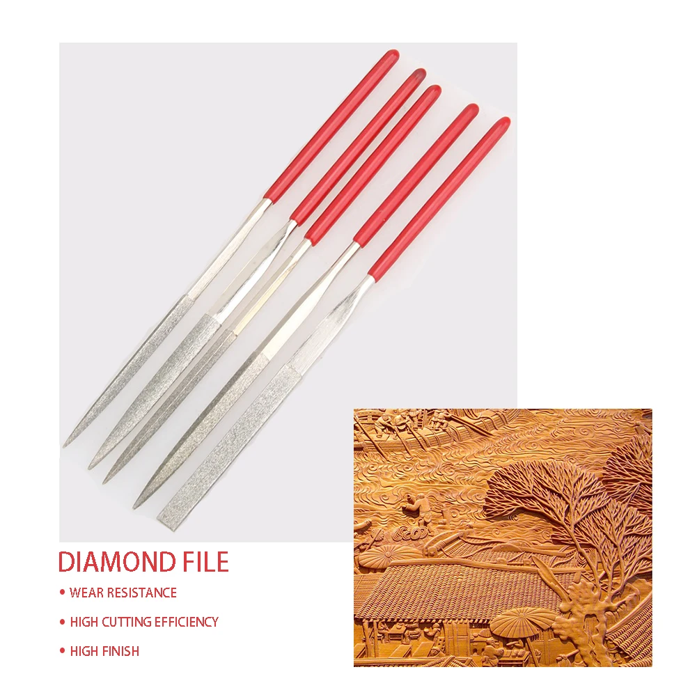 5pcs Wood Carving Needle File Craft Metal Glass Stone Engraving Polishing Tool