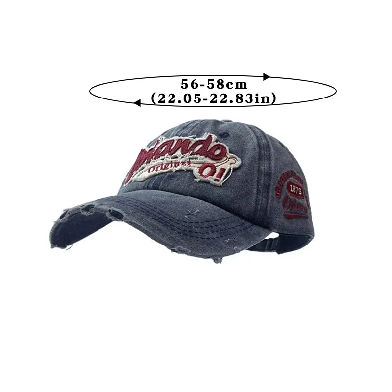 Hip Hop Holes Baseball Hat For Men Women Retro Washed Cotton Peaked Cap Fashion Sun Visors Punk Letter Bonnet кепка y2k