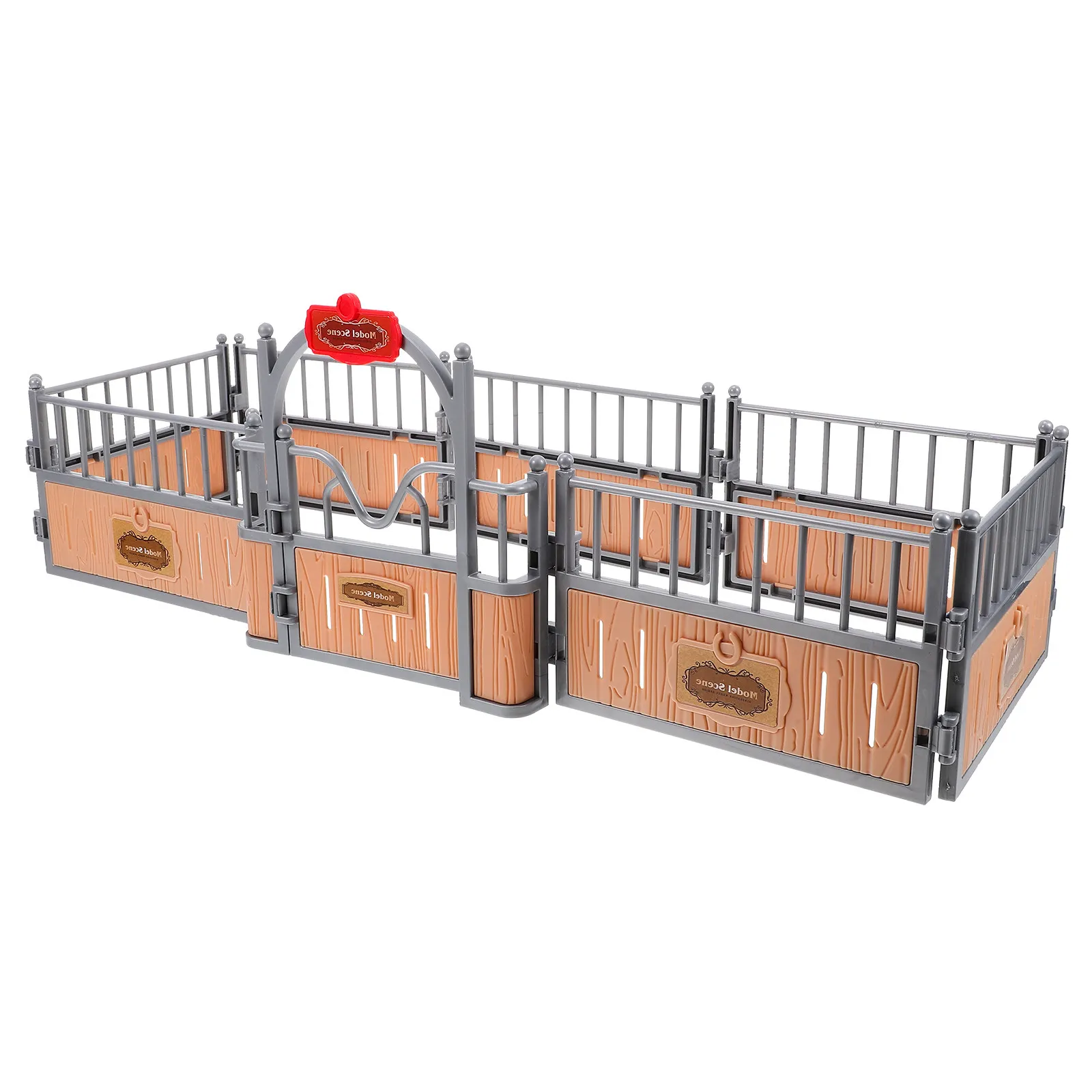 Miniatura de Valla para Granja, Accesorio de Simulación de Corral, Set de Juego de Establos de Plástico, Decoración para Mesa de Arena, Juguete de Valla Miniatura