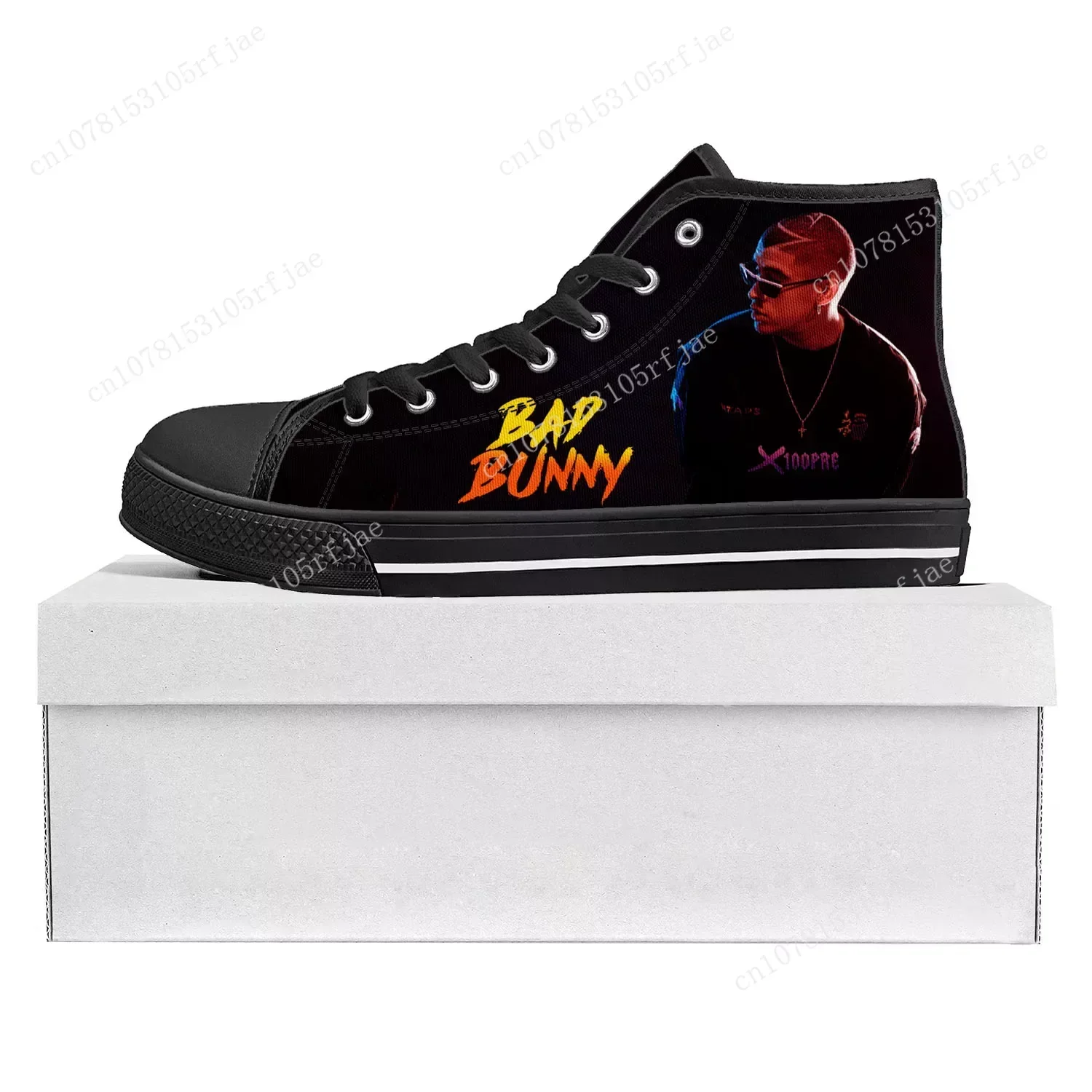 

Bad Bunny Hot Hip Hop Rapper High Top High Quality Sneakers Mens Womens Teenager Canvas Sneaker Casual Couple Shoes Custom Shoe