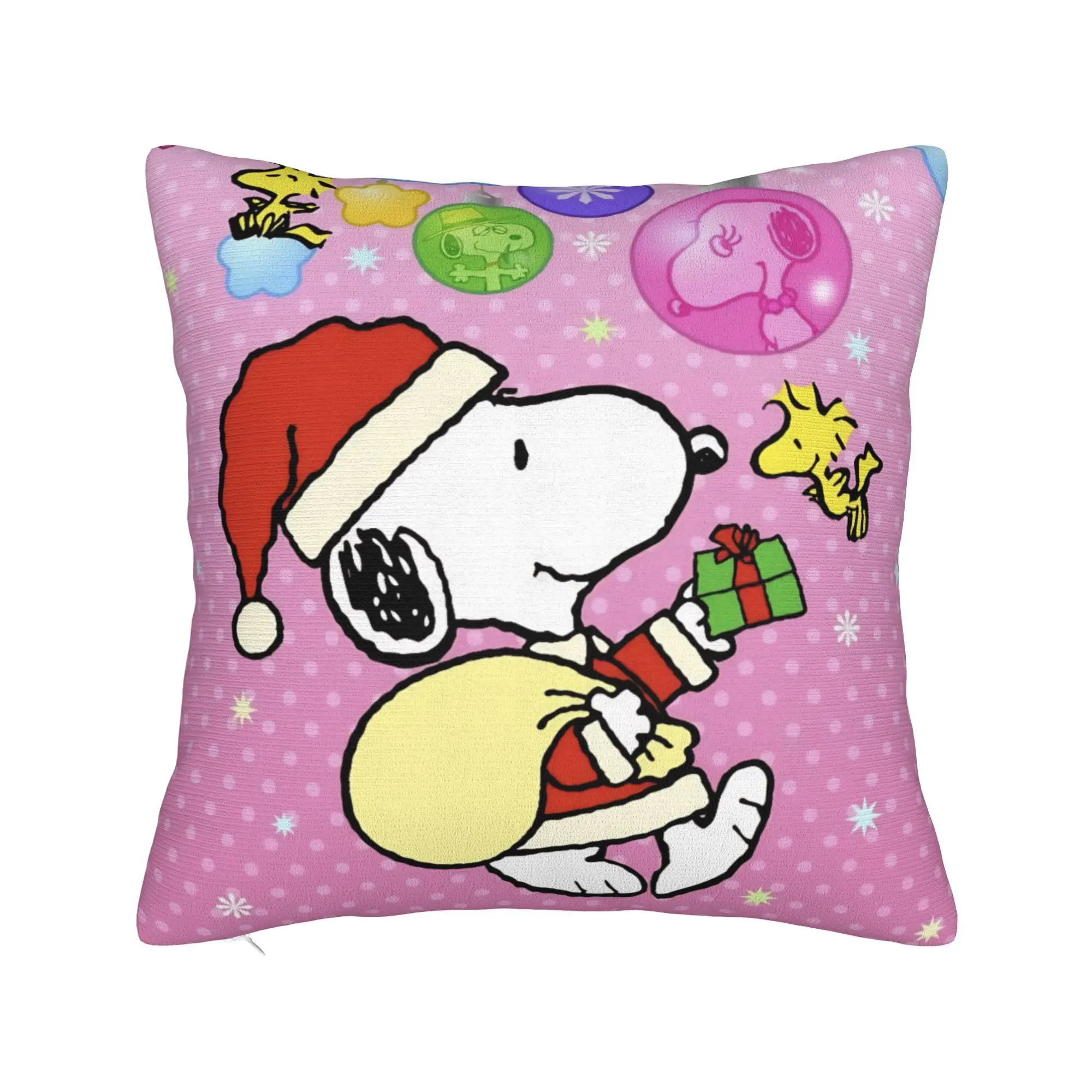 S-Snoopys Xmas Christmas Tree Square Pillow Cases  Cushion Covers Awesome Polyester Decorative Pillowcase for Home 18