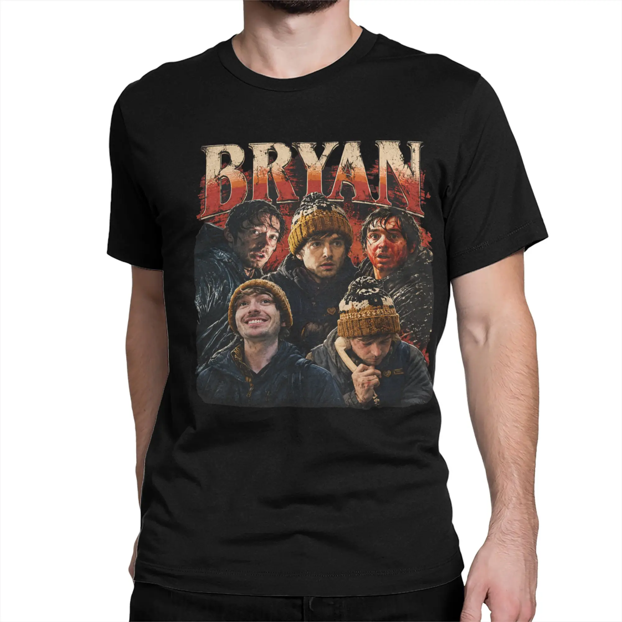 Humorous Bryan RE, Austin Abrams, RE film T-Shirts Men Round Collar Cotton T Shirts  Short Sleeve Tee Shirt Plus Size Tops