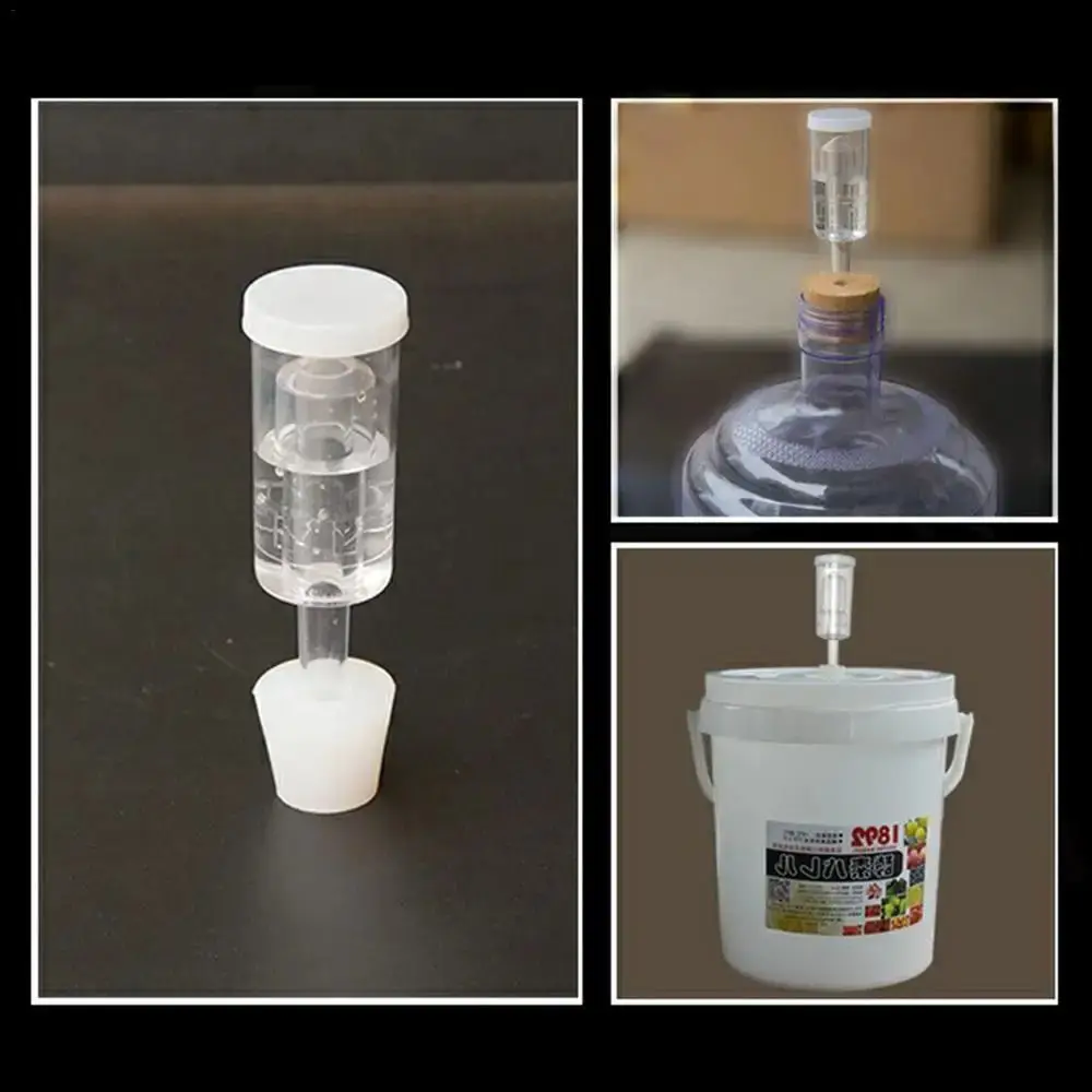 

Three-Piece Airlock Wine Degassing Valve Water Sealed Multifunctional Beer Check Valve Laboratory Stopper Valve