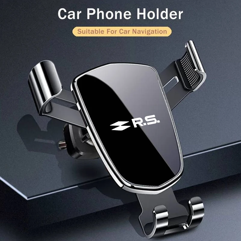Car Gravity Phone Holder Metal GPS Mount Mobile Support Accessories For Renault RS Performance Clio Scenic Logan Megane Koleos S 4
