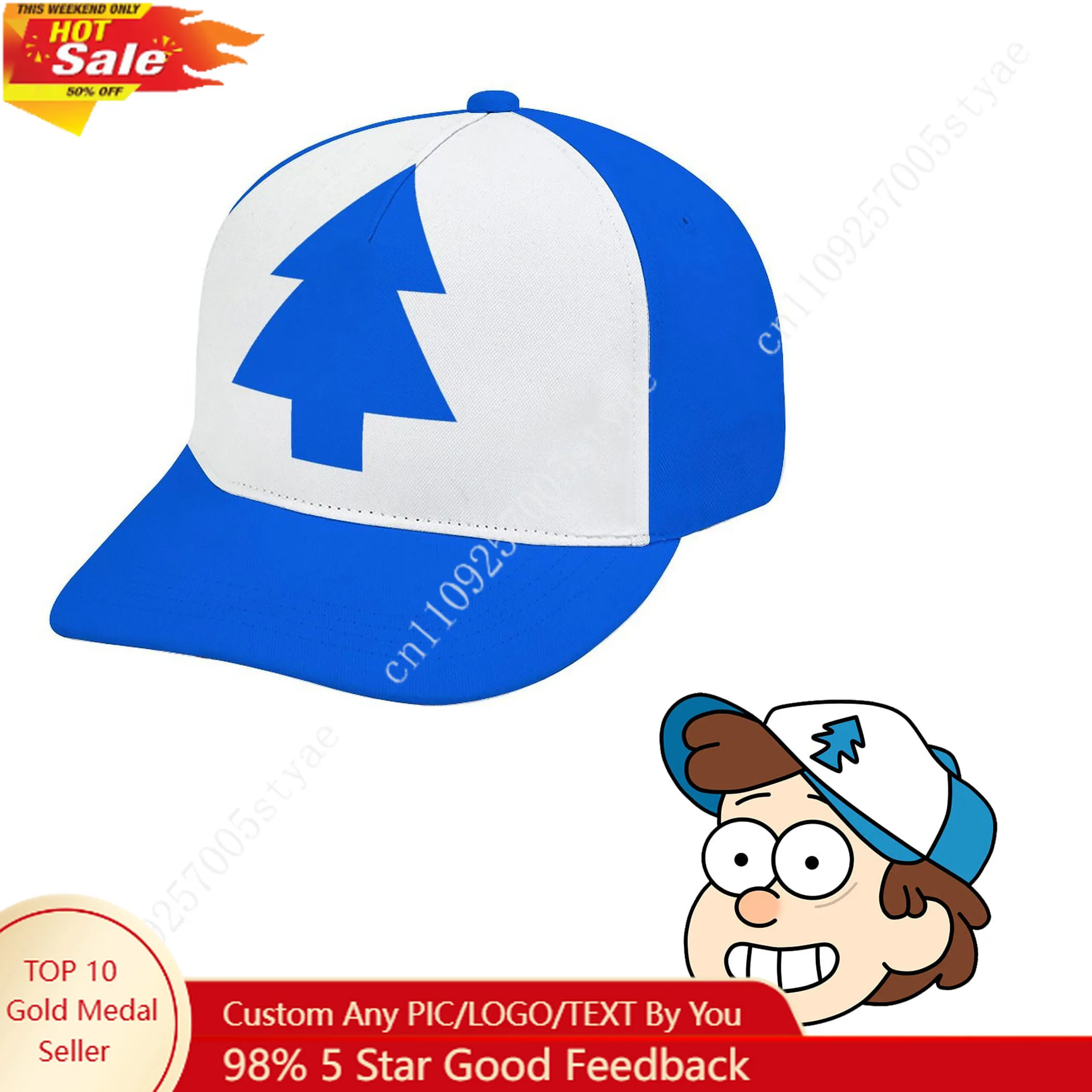 

Dipper Pines Hat Disney Cartoon Gravity Falls Baseball Caps Cosplay Accessories Hat Adjustable Pine Tree Cap Birthday Party Gift