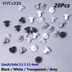 20Pcs Solid 2.5 3 3.5 4mm Silicone Rubber Snap-on Dust Plug End Caps Seal Stopper Black/White/Transparent/Grey