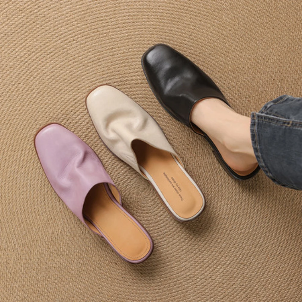 

Spring and summer lazy Baotou Mueller shoes flat half slippers women's fashionable outdoor wear vacation beach women's sandals
