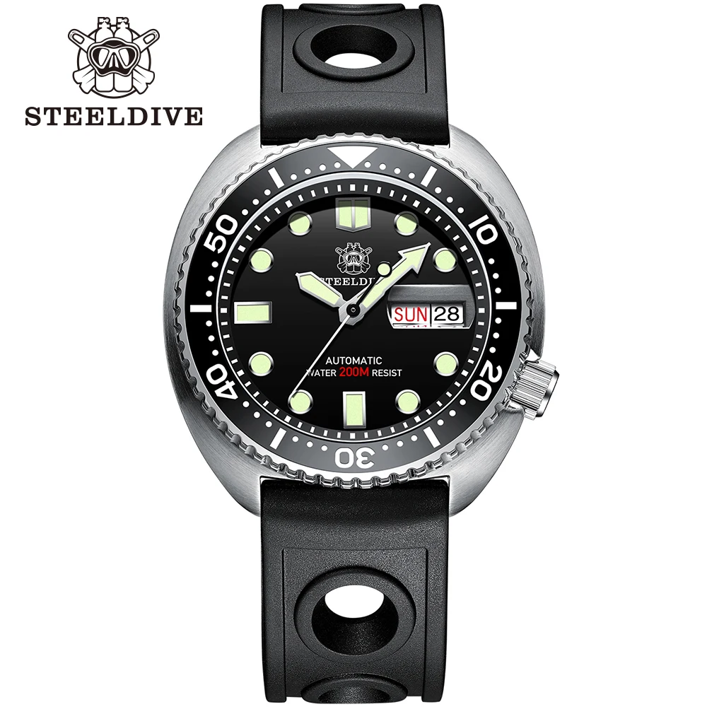 STEELDIVE SD1972 V2 Dive Watch Japan NH36 Movement 316L Stainless Steel Dual Calendar 200m Waterproof Automatic Mechanical Watch