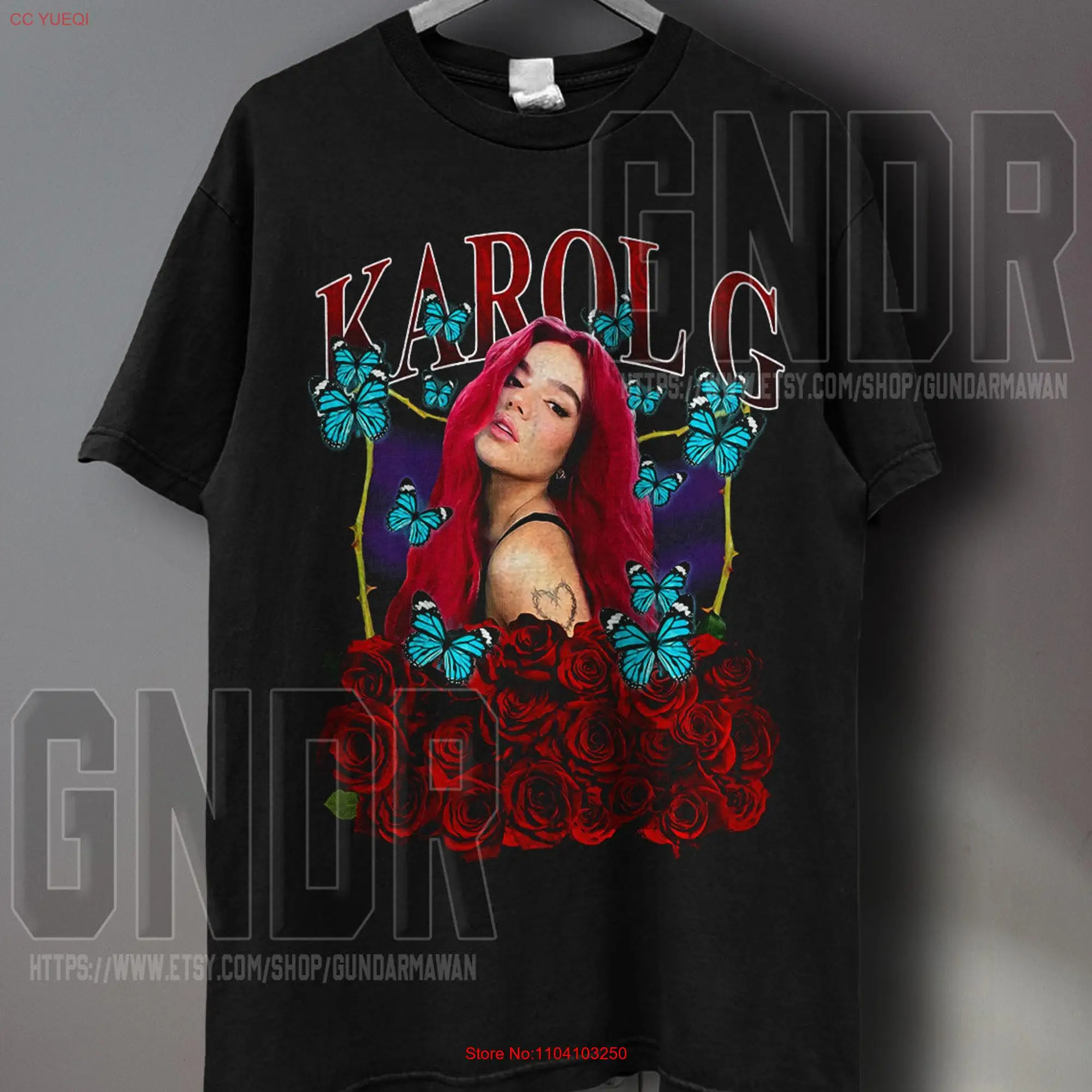 Karol G Red Hair T Shirt Bichota Merch Reggaeton Lover Team long or short sleeves