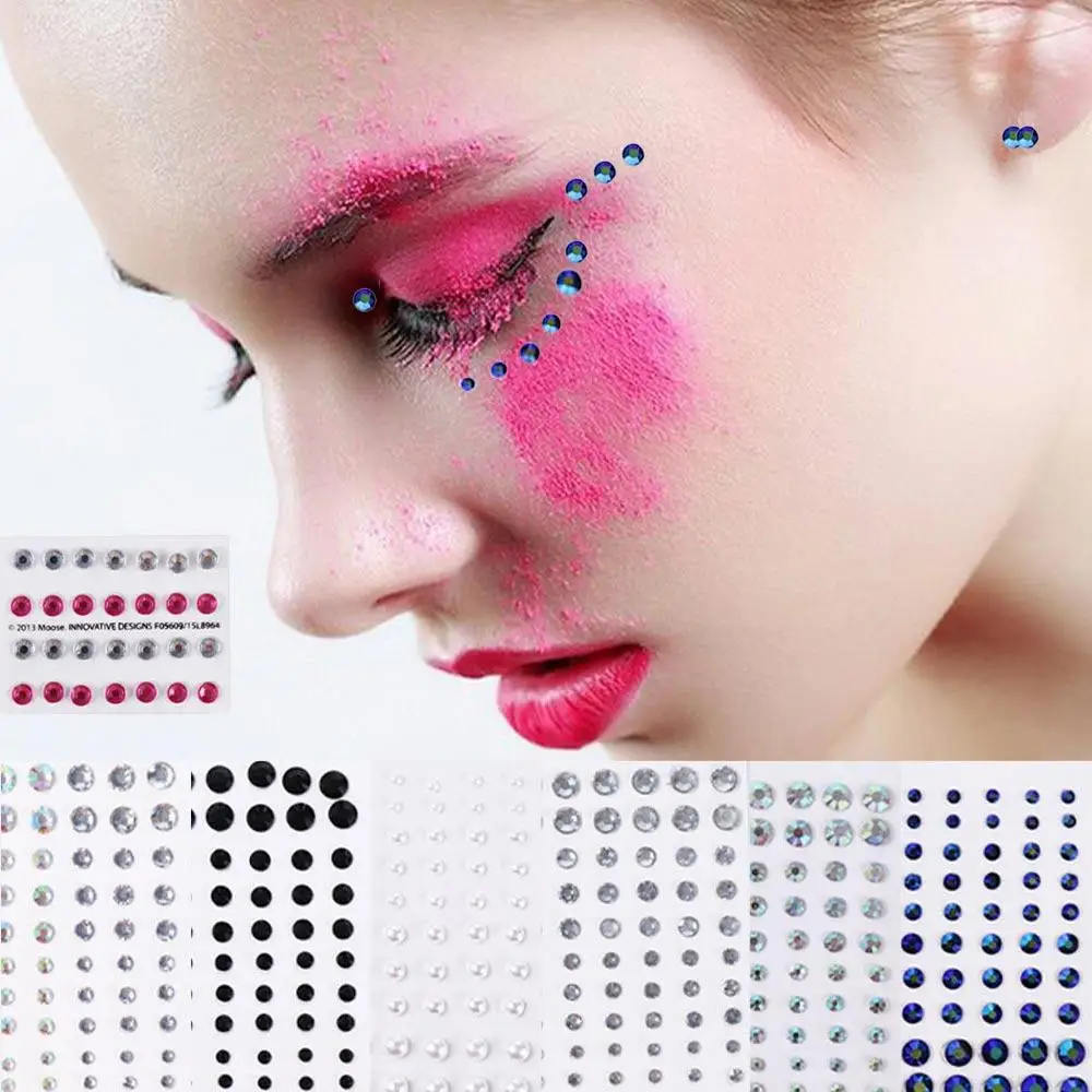 

3D Nail Art Decoration Face Decal Festival Makeup Decoration Face Body Colored Diamonds Rhinestone Stickers Jewelry Stickers