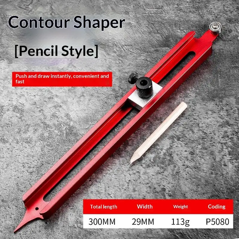 Contour Gauge Scribe Tool Profile Scribing Ruler Adjustable Pencil Holder Woodworking Edge Corner Measuring Profile Duplicator