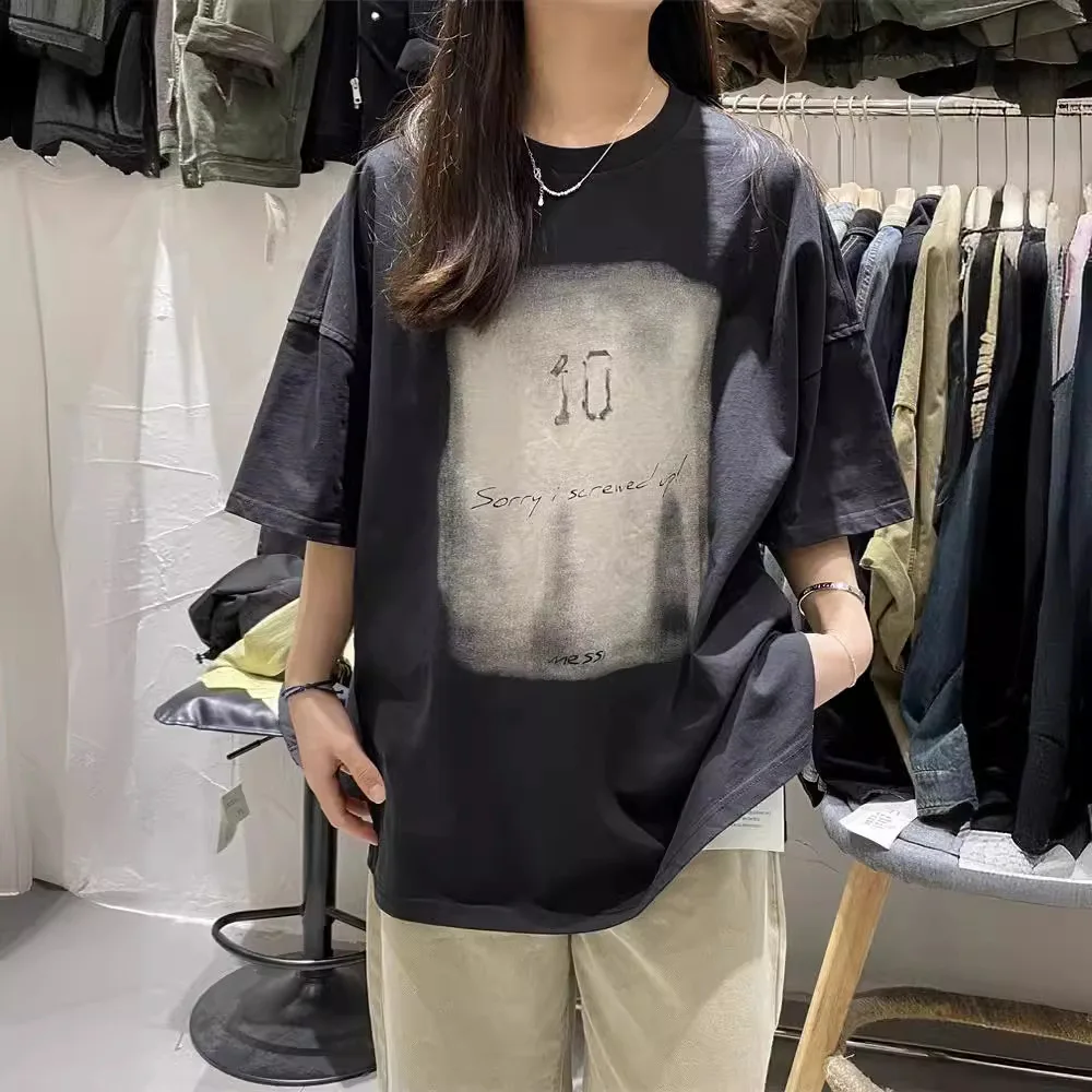 

Kid Shirt Tee Korean Style Children Neutral Digital Loose T-shirt 2024 Spring and Summer New Children Fashion Short Sleeve Top