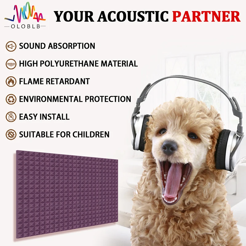 30*30 Pyramid Sound Treatment Panel 6 12 24 Pc Wall Decal Studio Acoustic Foam Panel For Music Studio Wall Soundproof Sponge Pad