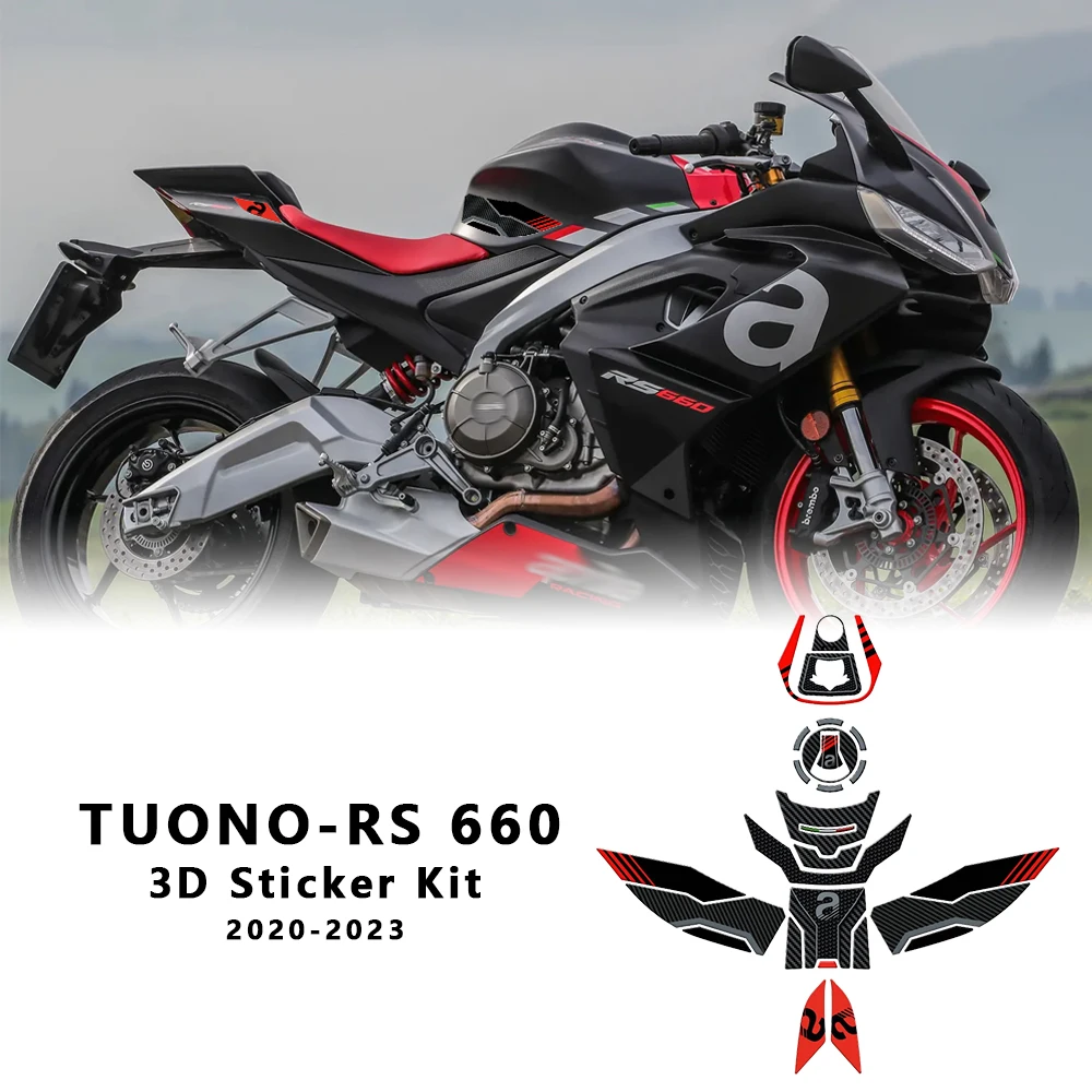 RS 660 Accessories 3D Resin Epoxy Sticker Protection Kit Tank Pad Anti Scratch Decal Non-slip For Aprilia RS660 Tuono RS 660