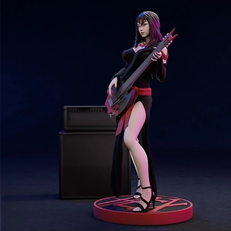 1/24 escala diecast resina figura modelo kit sexy rock feminino guitarrista nsfw hobby brinquedos em miniatura desmontado sem pintura diy diorama