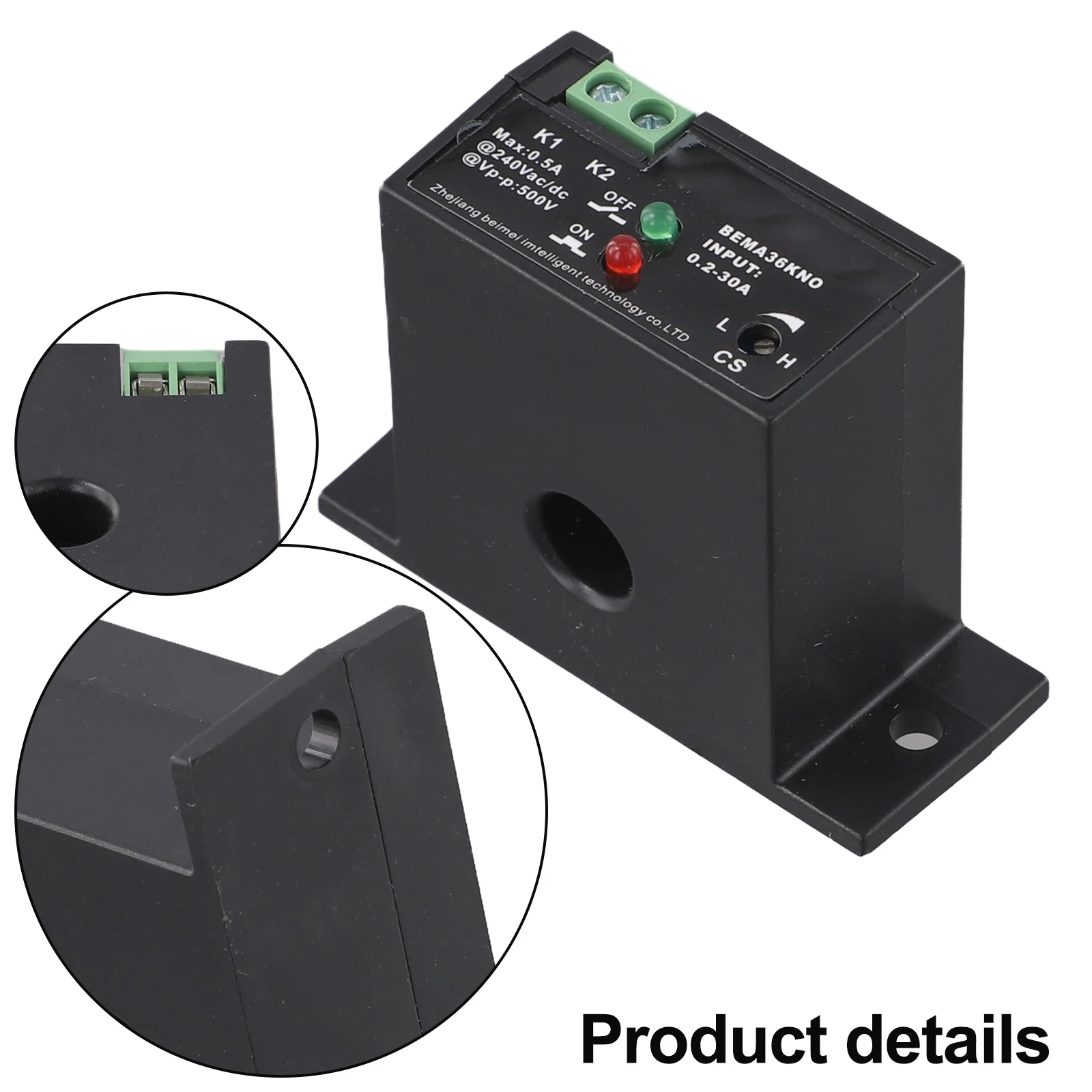 Self Powered Adjustable Flameproof AC Current Sensing Switch for Automated Equipment Including Flashlights Buzzers and Relays