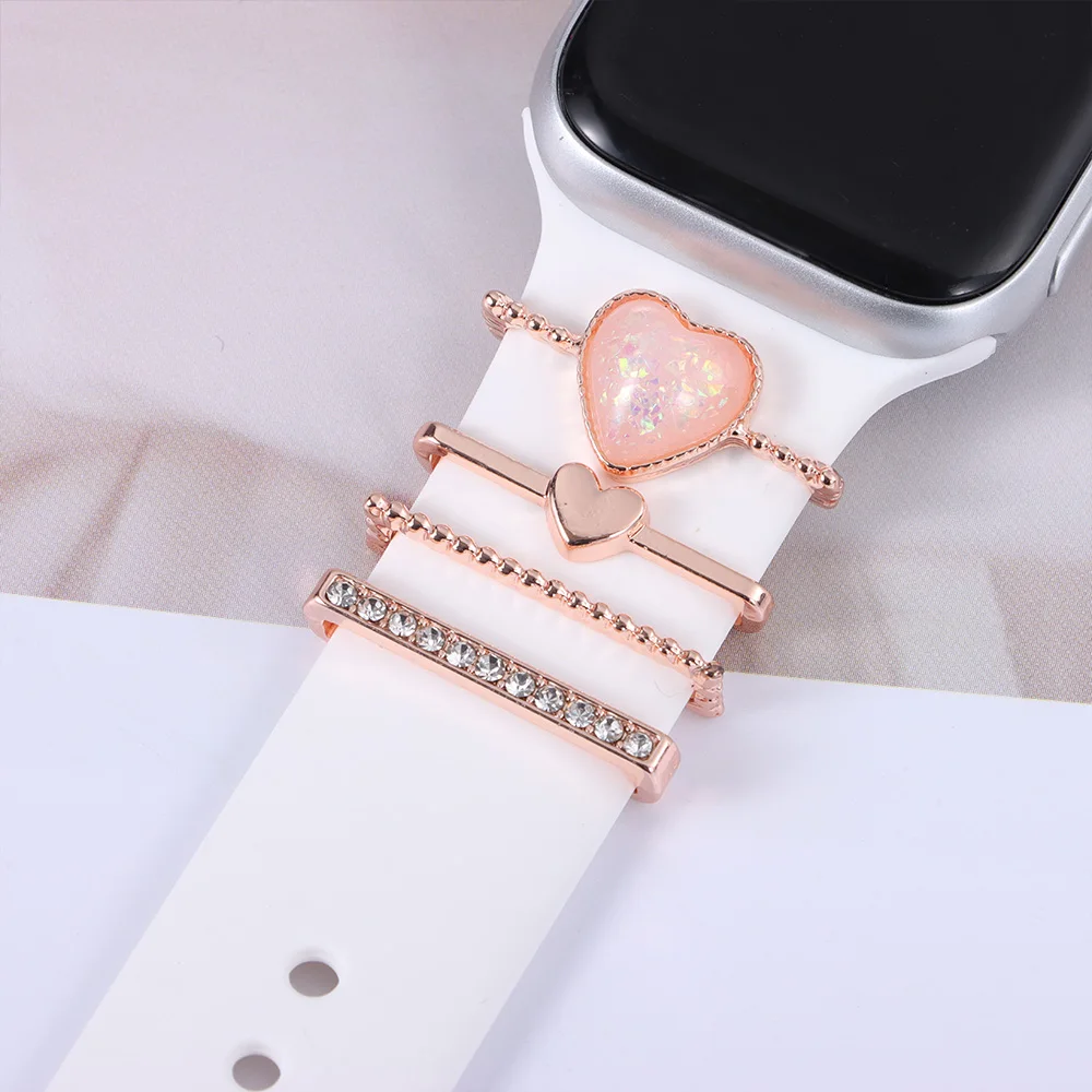 Strap Decorative Charms Band Ornament For Apple Watch Metal Charms Diamond  Ring Accessories Fashion Jewellery