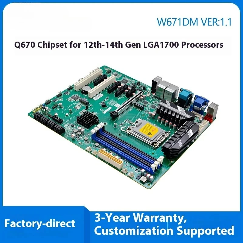 W671Dm Industrial Control Motherboard 12/13/14 Generation Lga1700 Q670 5G 8SATA Raid DDR4 ATX Industrial Computer Desktop