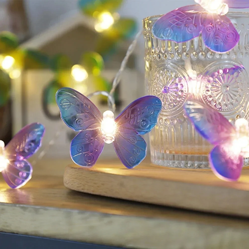 Butterfly LED Fairy Tale String Lights Battery Wedding Birthday Party Children\'s Day Outdoor Room Garland Curtain Party Decor