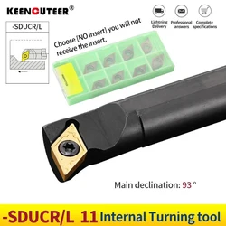 1pc S16Q-SDUCR11 S20R-SDUCR11 S25S-SDUCR11 Internal Turning Tool Holder DCMT Carbide Inserts Lathe Bar CNC Cutting Tools Set