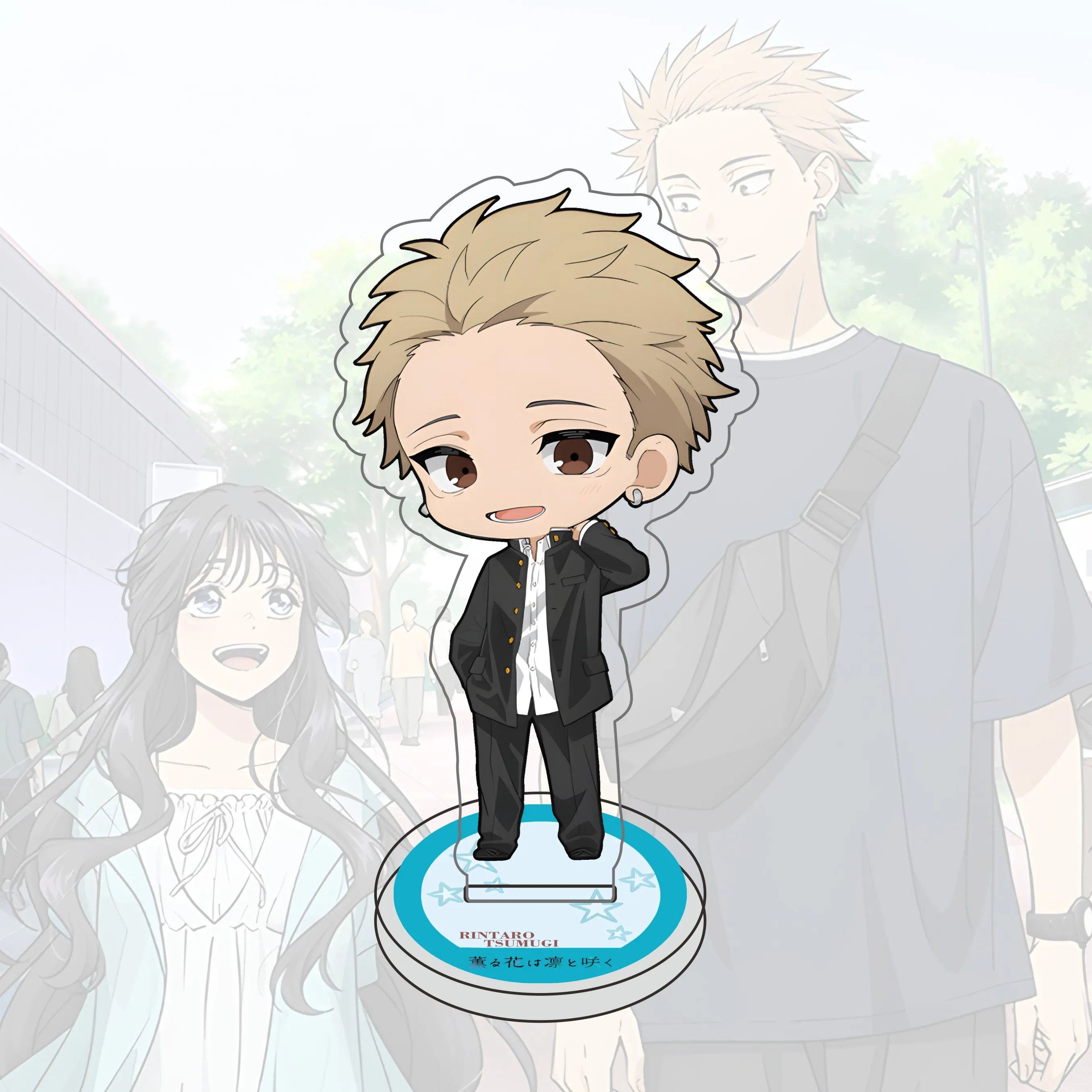 أنيمي زهرة عطرة تزهر مع كرامة الاكريليك تشيب حامل أرقام رينتارو كاوروكو واغوري تأثيري نموذج زخارف مكتب هدية