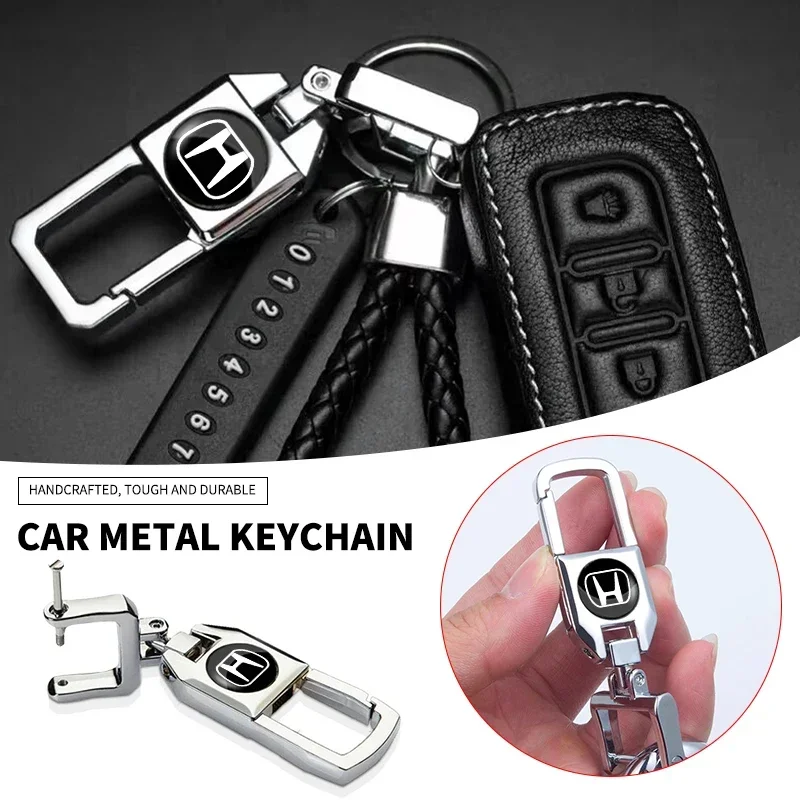 Fashion Metal Car Keychain Key Chain Ring Car Key Holder Auto Styling For Honda Civic Fit Jazz Accord CRV HRV City Odyssey