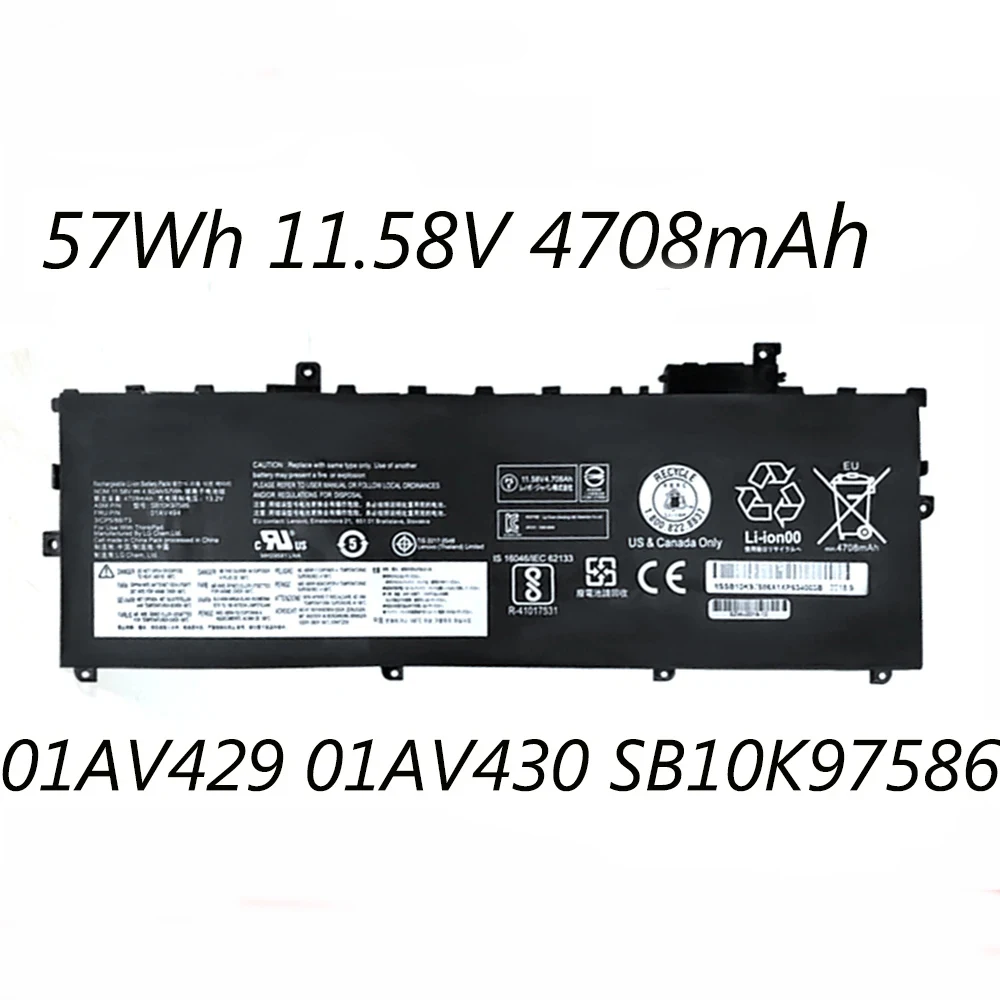 01AV429 01AV430 01AV494 11.58V 57Wh Laptop Battery For Lenovo ThinkPad X1 Carbon 2017 2018 2018G61HK 2018G6LHK Series