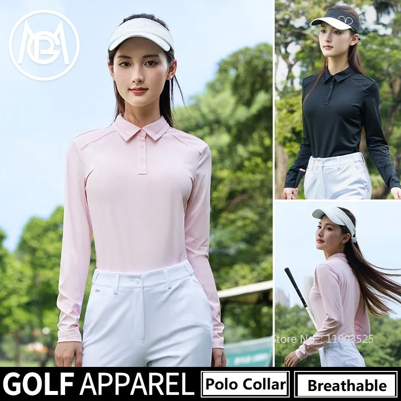

Pgm Golf Women's New Polo Shirt Autumn Long Sleeved Slim Tops Ladies Solid Outdoor Leisure Sports T-shirts XS-XL