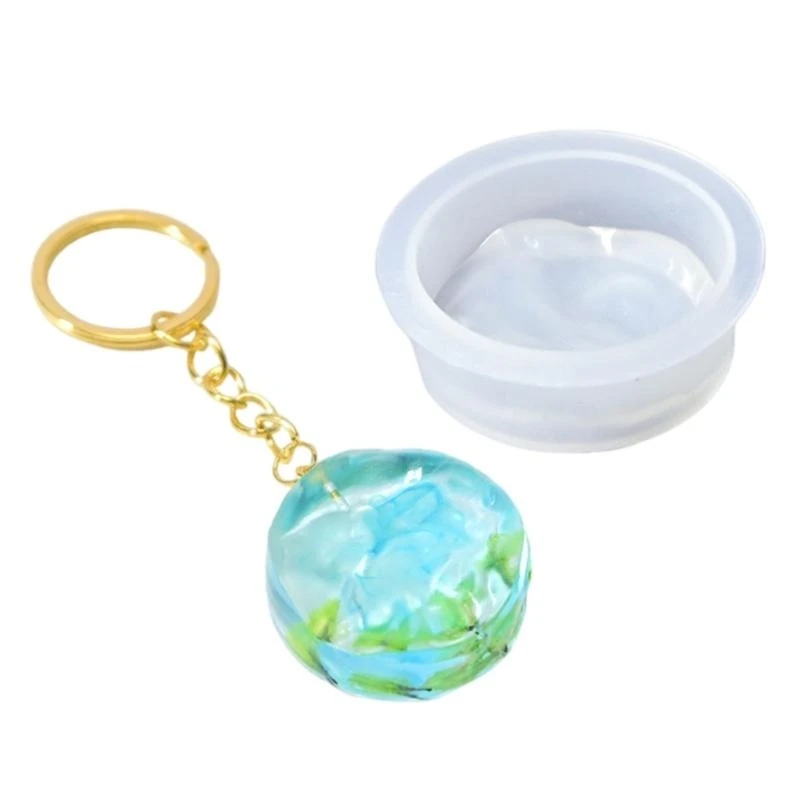 Geometric Silicone Mould Portable for Crafting Distinctive Waving Keychains