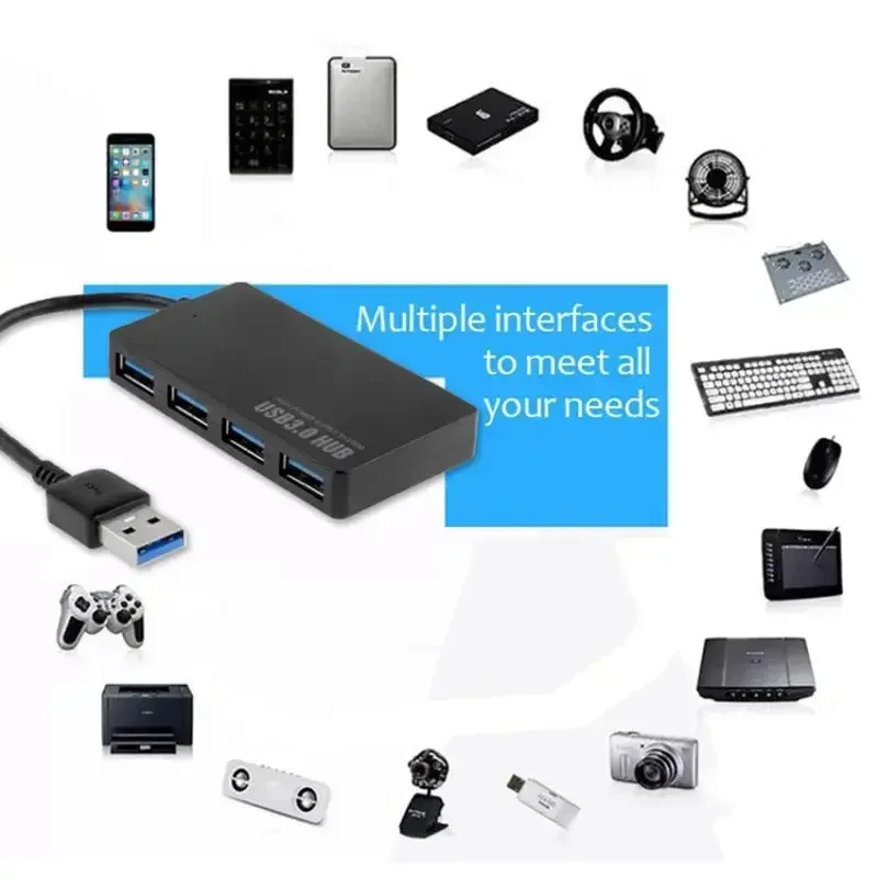 USB Hub USB 3.0 4 PORT Type C HUB High Speed Data cable Convertor adapter Support Multi Systems Plug and Play USB Adapter