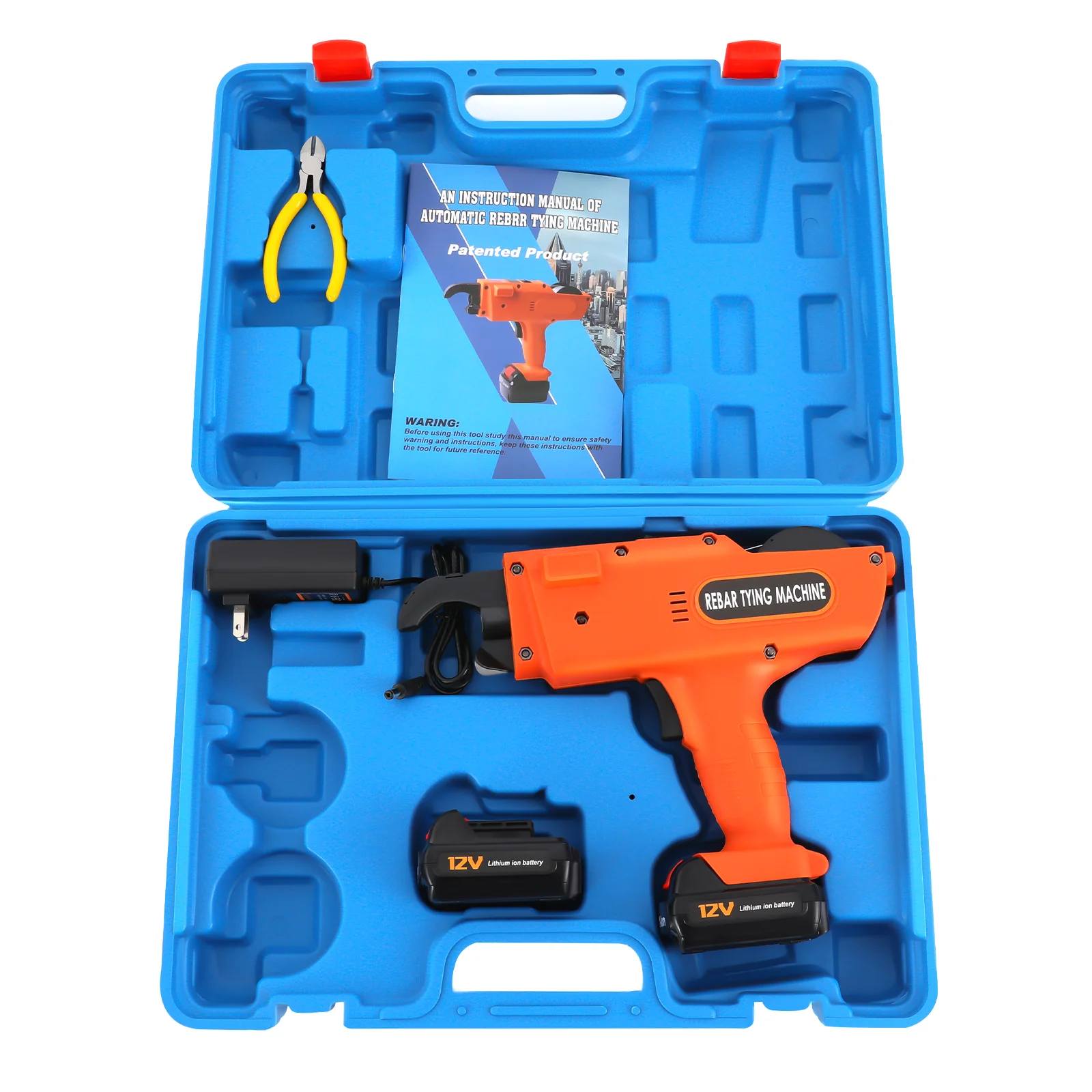 8mm-34mm Automatische Wapening Tier Bindmachine 12V 4500mAh Elektrische Handheld Wapening Bindmachine Draadtang Tool Kit w/Batterijen