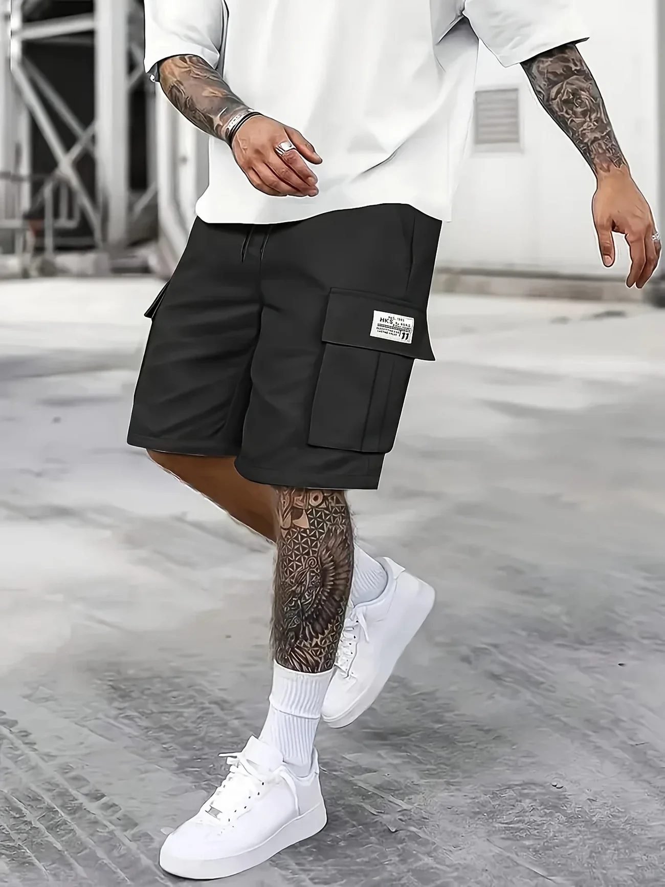 

Men's New Summer Shorts American Workwear 5-Point Pants Pure Color Multi-Flap Pocket Pants Men's Casual Loose Mid-Pants
