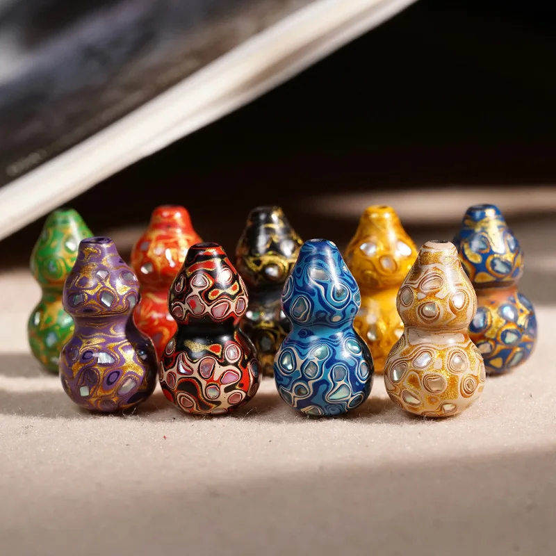 Lacquered gourd accessory, pendant, small decorative item, hand-held ornament, handicraft, inlaid with mother-of-pearl, pi