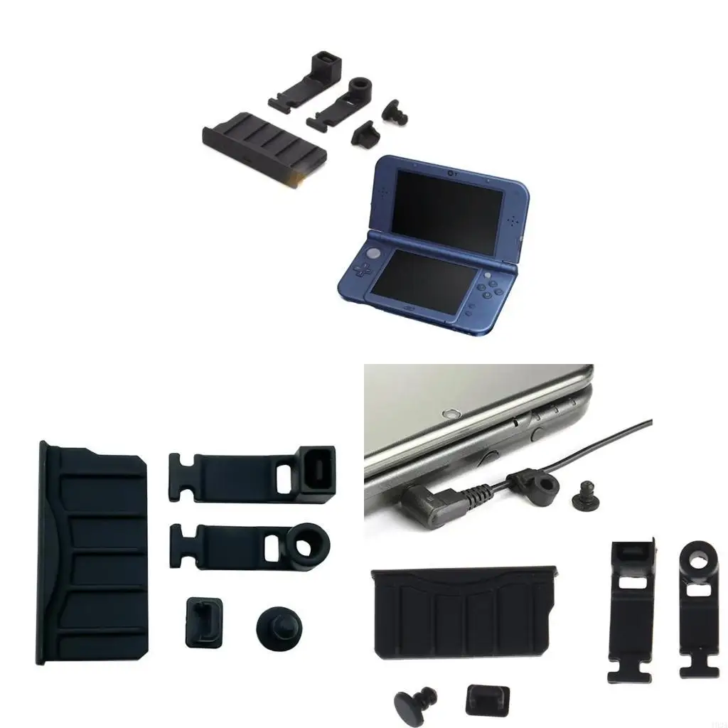 193A 1 Set Rubber Cover Dirt-proof Plug Cap Earphone Charging Dock Protector for NEW 3DS 3DSLL/XL 3DS 2DS